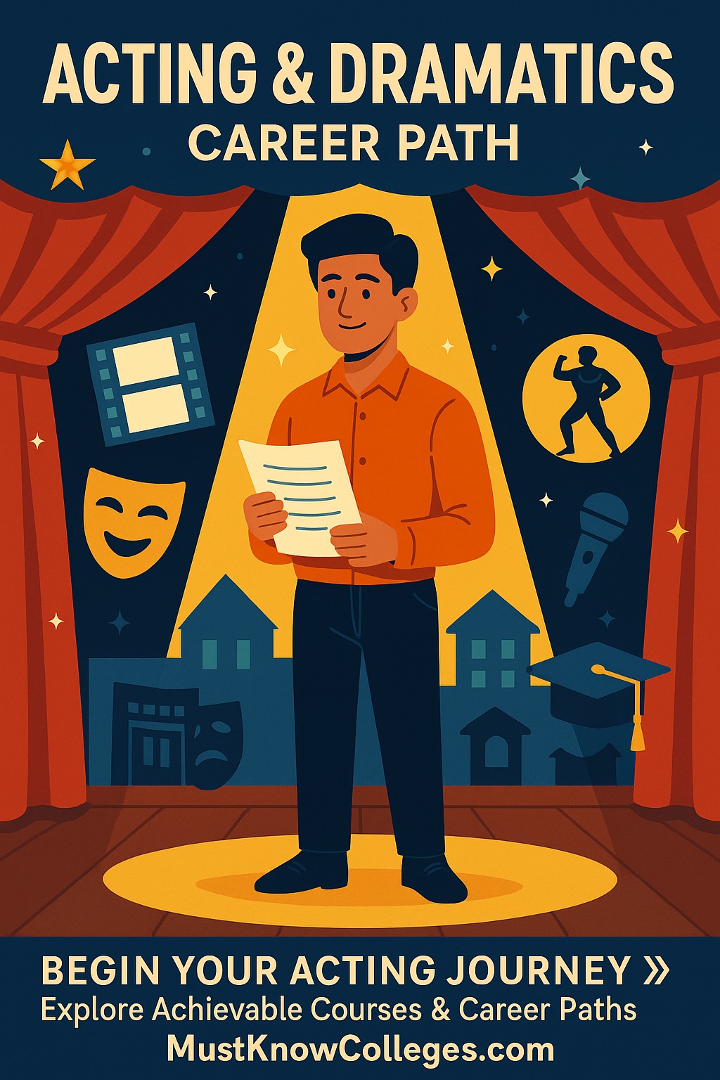 Acting and dramatics illustration